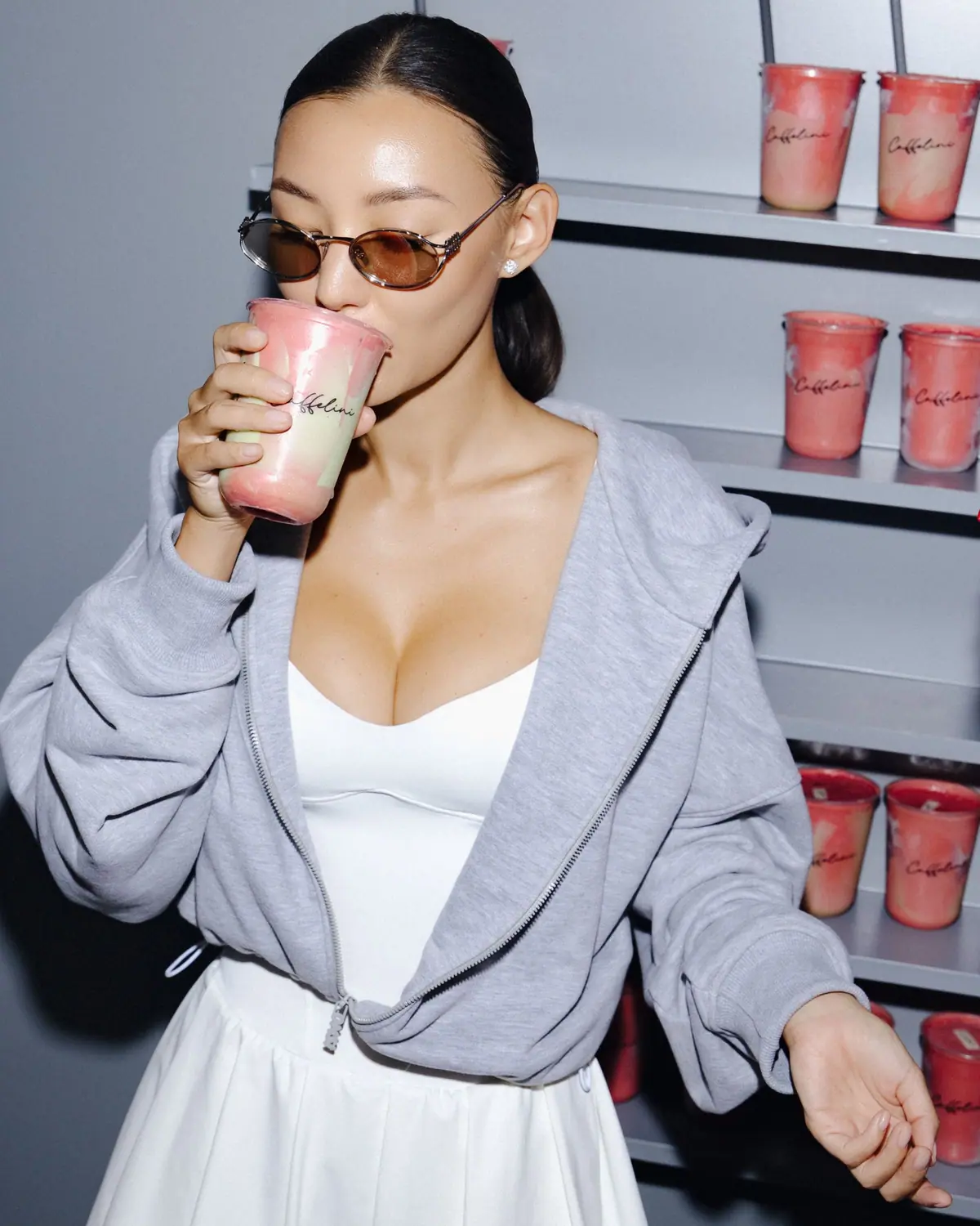 Guest sipping a smoothie