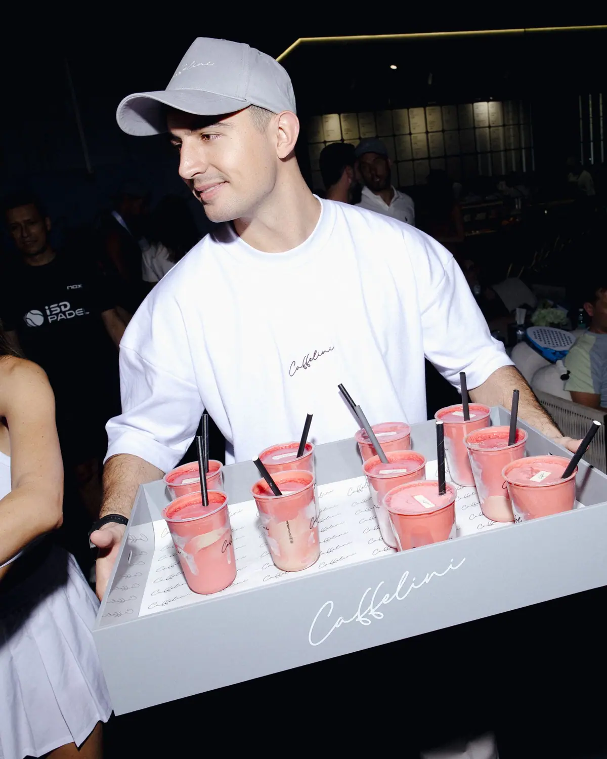 Caffelini team serving smoothies