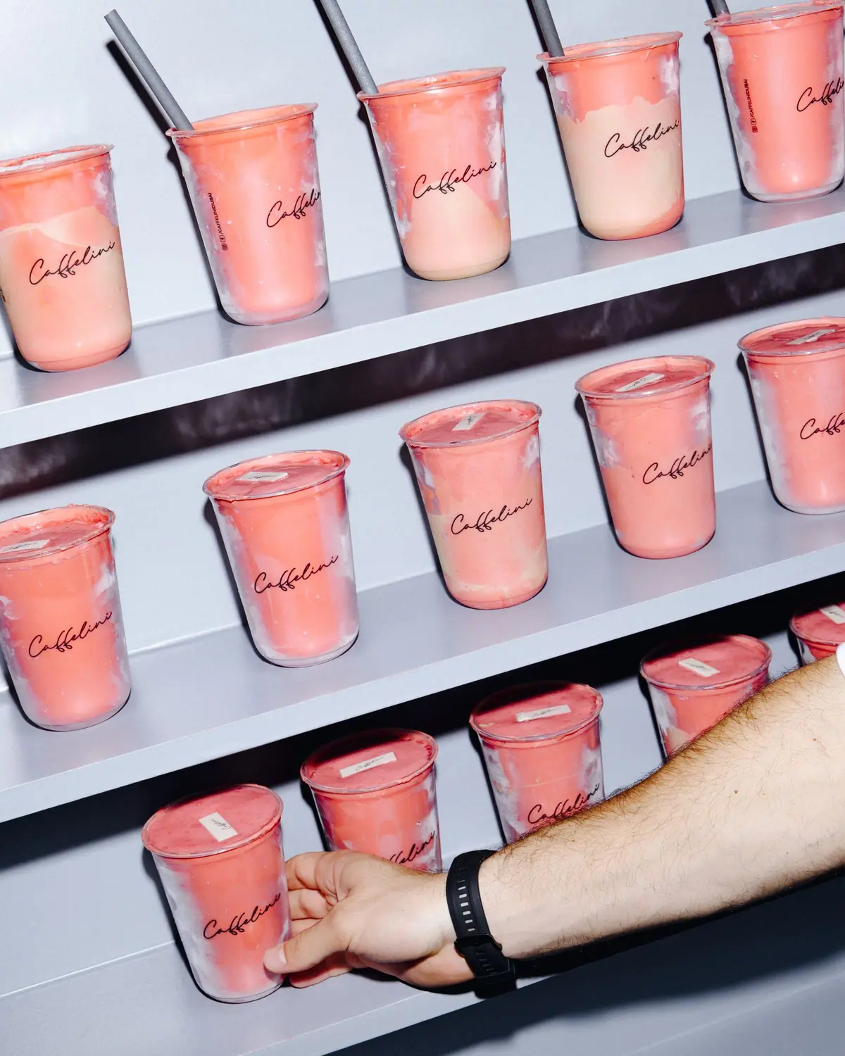 Wall of Berry Crush smoothies