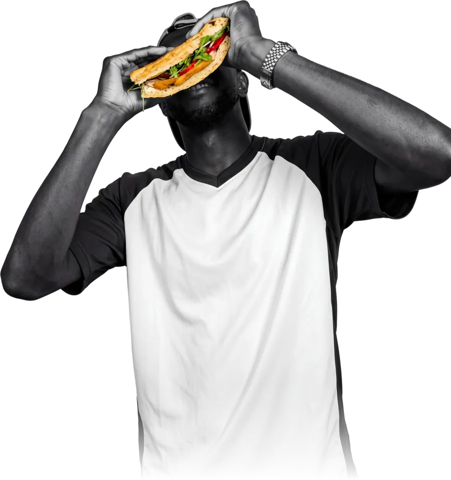 Willy Semedo holding a schiacciata